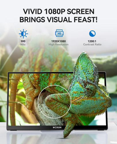 Monitor Portátil Wckun Touchcreen 15.6 Pulgadas 1080p Fhd Me