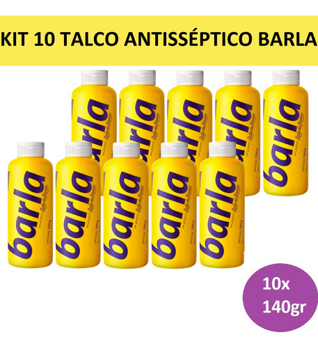 Kit 10x Un Talco Para Os Pés Barla 140g 