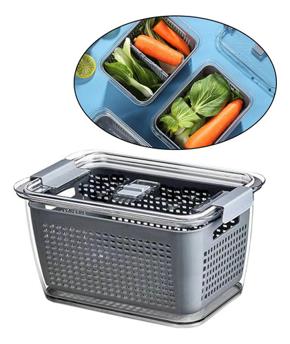 Cajas De Almacenamiento De Frigorífico Organizador De Gris