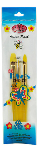 Kit Big Kids Filbert Com 3 Pincéis Royal & Langnickel Bk609 Cor Das Cerdas Amarelo