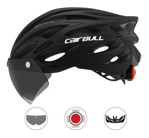 Cairbull - Casco De Bicicleta De Montaña Con Lentes