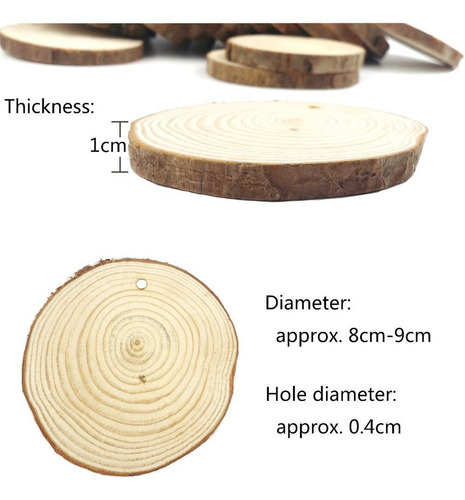 Rodajas De Madera Pretaladradas Sin Terminar Discos De Tronc