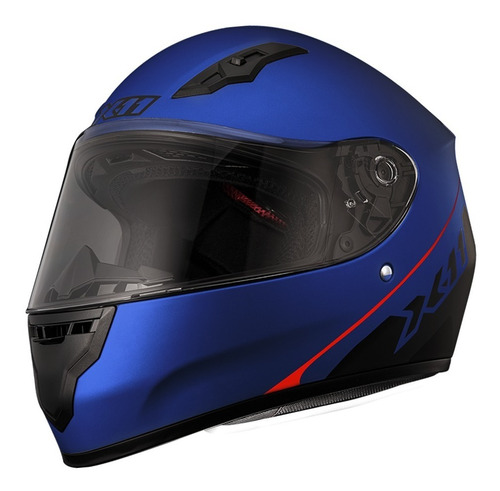 Capacete X11 Trust Solides Azul Metálico Tamanho do capacete 61