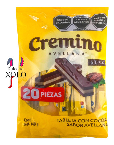 Chocolate Cremino Avellana Stick 20pz