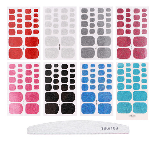 Calcomanías Para Uñas De Los Pies, 8 Hojas