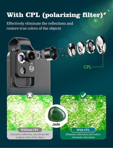 Microscopio De Teléfono Lente Cpl 200x Luz Led Portátil
