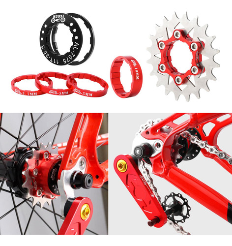 Conjunto De Cassetes De Velocidade Única 20t Vermelho