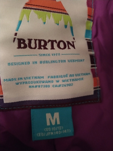 Imagen 2 de 2 de Pantalón Ski Burton Talle 10-12 Años