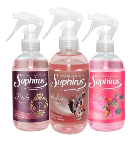 Aromatizador Textil Saphirus 250ml Pack X 6 Local Recoleta