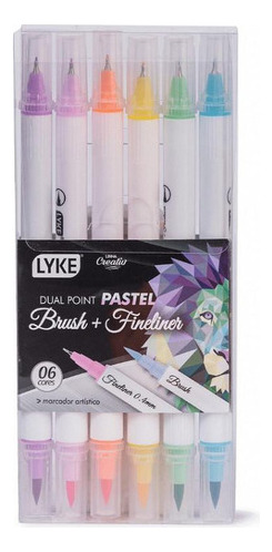 Caneta Dual Brush Pastel Creativ Lyke Artística Lettering