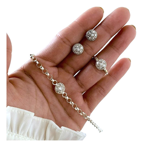 Conjunto Anillo Pulser Y Aros Frutillita Ideal Mujer Kit 082