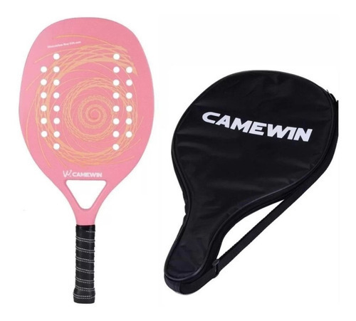 Raquete Beach Tennis Carbono Camewin Cores Modelos + Estojo Cor Rosa