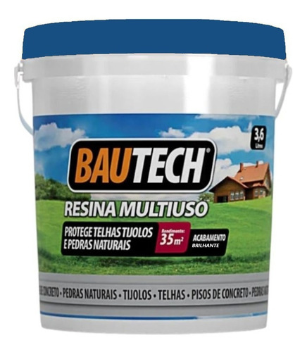 Resina Acrílica Multiuso Brilhante Incolor 3,6lt - Bautech  