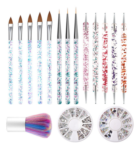 Conjunto De Acessórios Para Caneta De Unha Com Diamantes 3d