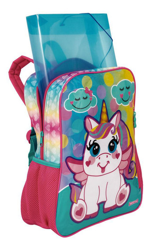 Mochila Grande Sestini 21m Unicornio Colorida