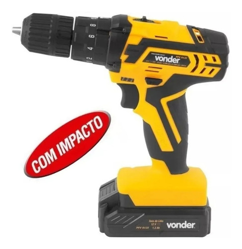 Furadeira martelete parafusadeira sem fio de 10mm Vonder PFV 012I 12V + acessório com maleta de transporte 100V/240V 50Hz/60Hz
