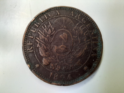 Moneda Argentina 2 Centavos 1894