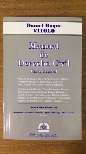 Manual De Derecho Civil Parte General - Vitolo, Roque Daniel