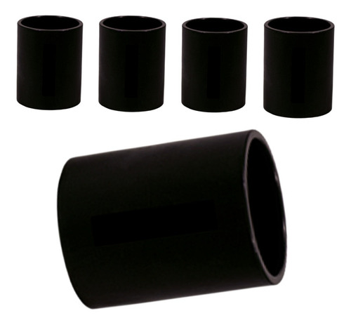  Kit 5 Pcs Luva De Conexão Conduíte Eletroduto Pvc 3/4pol Cor Preto