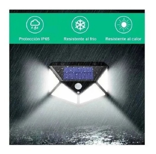 Imagen 8 de 9 de Foco Con Sensor Movimiento Foco Led Solar Exterior 100 Leds