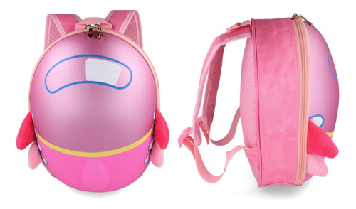 Mochila Infantil Con Forma De Avión Rosada 30 Cm.