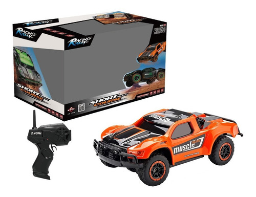 Auto A Radio Control De Rally Muscle Escala 1:43 A Pila Color Naranja