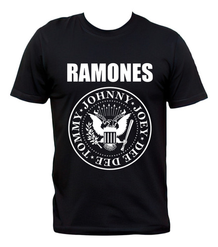 Remera Negra Ramones Logo Clásico Punk Rock