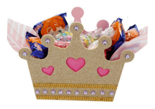 3 Corona Dulcero Recuerdo Centro De Mesa Princessa Caja Mdf
