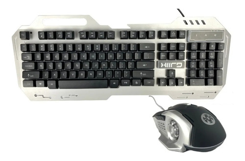 Kit Teclado + Mouse Gamer Profesional Metálico Led Mouse Pro