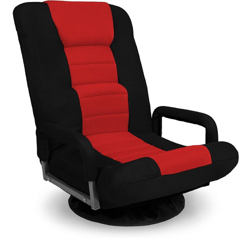 Sillon Gamer Giratorio Para Piso  - Negro Rojo