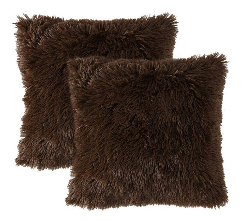 Imagen 6 de 9 de Cojines Rellenos Peludos 45x45cm Importados Extra Suaves