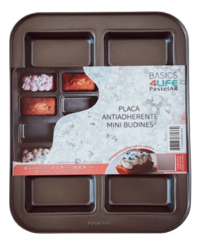 Molde Para Mini Budin Antiadherente Pastelar X 8 Cavidades