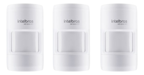 Kit  3 Sensores De Presença Sem Fio Ivp 8000 Pet Intelbras