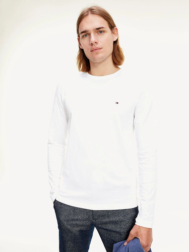 Polera Bás. Slim Organic Cotton Hombre Tommy Hilfiger Blanco