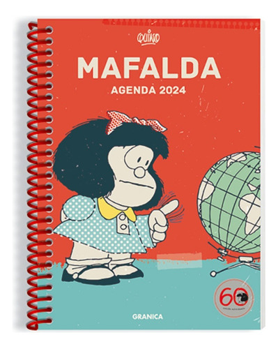 Agenda 2024 Mafalda Anillada Columnas Roja