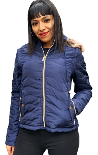 Imagen 1 de 10 de Campera Mujer Piel Invierno Capucha Importada Chaleco