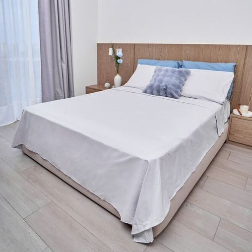 Juego Sábanas King Hoteleras Lisas Microfibra 1200 H