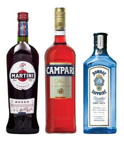 Combo Negroni-1 Gin Bombay- 1 Campari -1 Martini Rosso, 