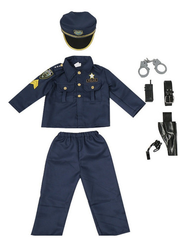 Conjunto De Uniforme De Policía Para Niños Con Disfraz De Fi