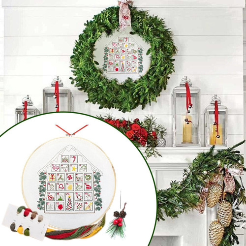 Calendário Do Advento De Natal Bordado Calendário Advi