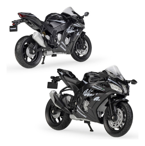 2017 Kawasaki Ninja Zx10-rr Negro Miniatura Metal Moto 1/18