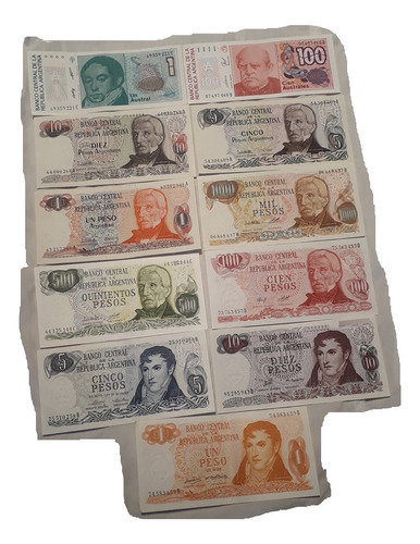  Billetes Argentina Pesos Australes Sc Y Sc- Lote X11 Oferta