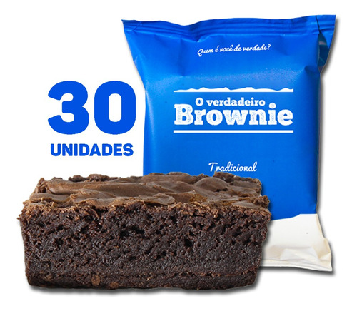 30 Brownies Tradicionais - O Verdadeiro Brownie