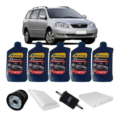 Kit Troca Óleo Ipiranga 10w30 Para Corolla Fielder 2008 A