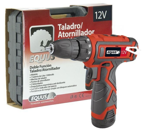 Taladro Atornillador Inalambrico 12v 2 Baterías Litio Equus 