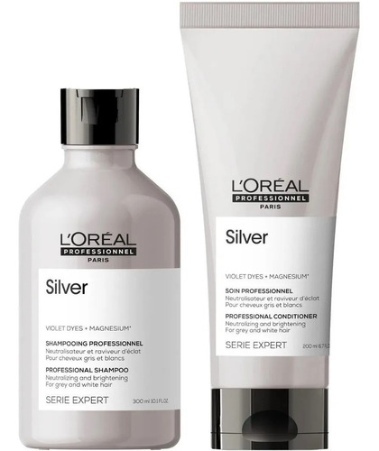 Shampoo Silver 300ml + Acondicionador 200ml Loreal