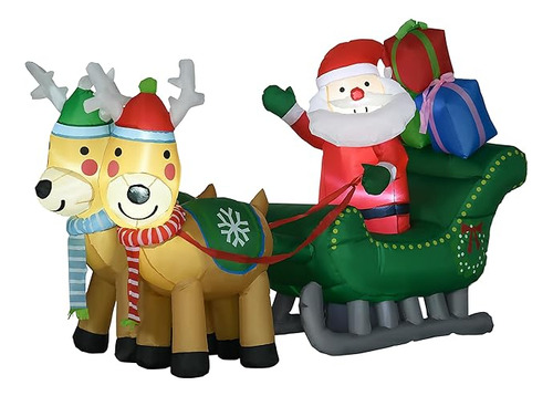 Decoraciones Inflables De Navidad De 7 Pies Papa Noel En El