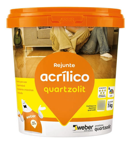 Rejunte Quartzolit Pronto Para Uso 1kg Impermeável Cores