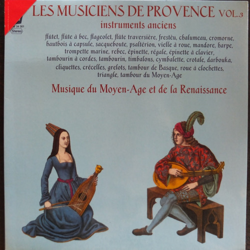 Vinilo Les Musiciens De Provence Vol.3 Instruments Anciens 