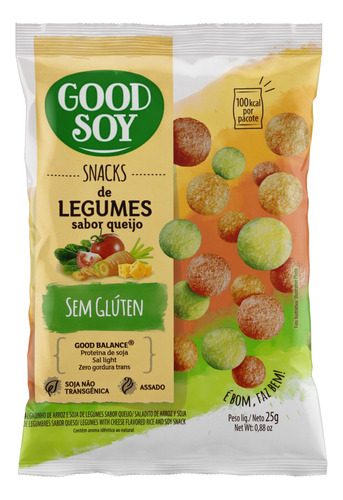 Snack de Legumes Queijo sem Glúten Good Soy Pacote 25g
